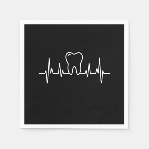 Dentist Heartbeat Teeth Tooth Doctor Detistry Gift Napkins