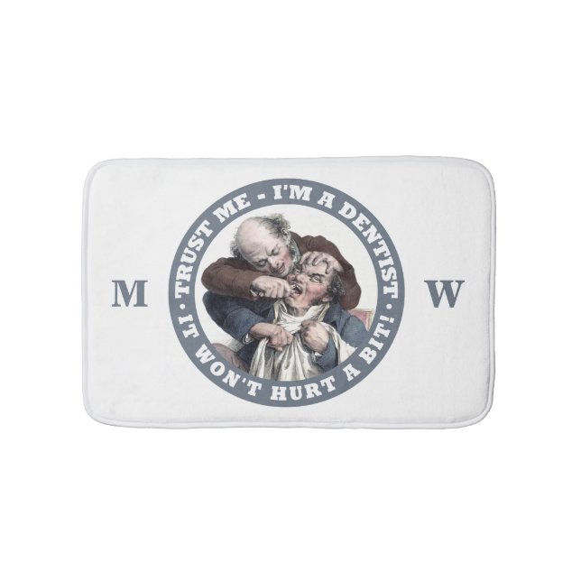 DENTIST humor custom monogram bath mats (Front)