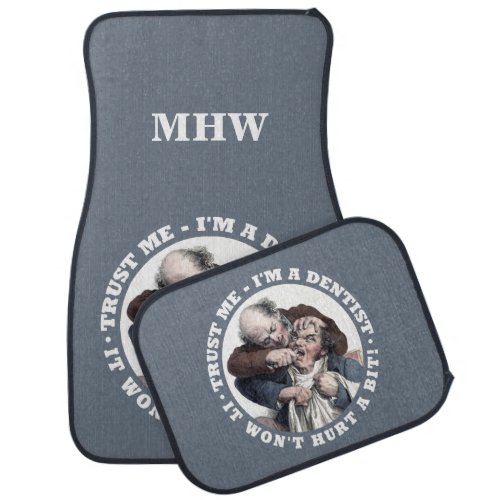 DENTIST humor custom monogram car mats