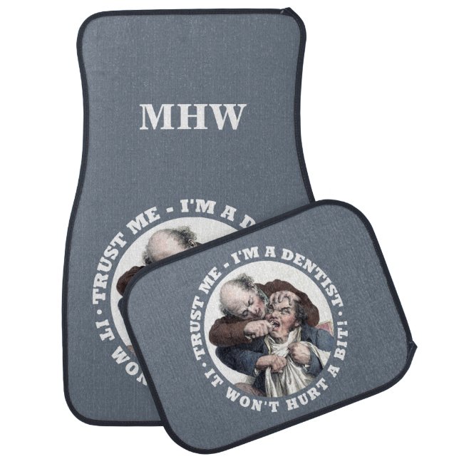 DENTIST humor custom monogram car mats (Set)
