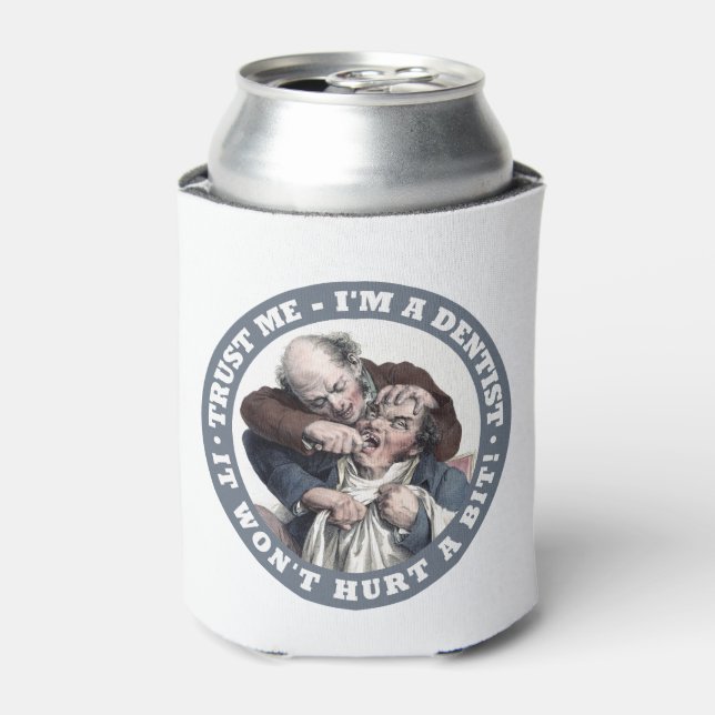 DENTIST humor custom monogram drink coolers (Can Front)