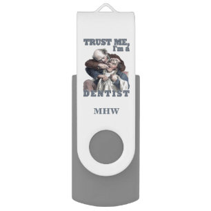 DENTIST humor custom monogram flash drives