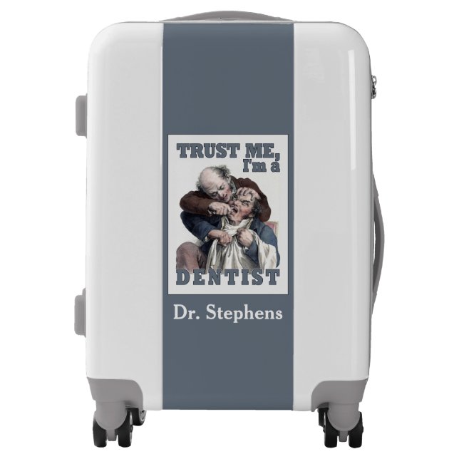 DENTIST humor custom monogram luggage (Front)