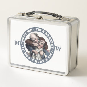 DENTIST humor custom monogram Metal Lunch Box