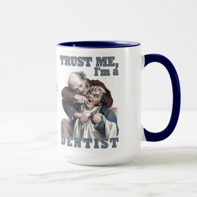 DENTIST humor custom monogram mugs (Right)