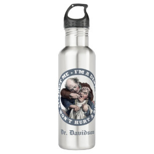 DENTIST humor custom monogram water bottles