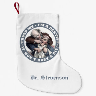 DENTIST humor custom name Christmas stocking