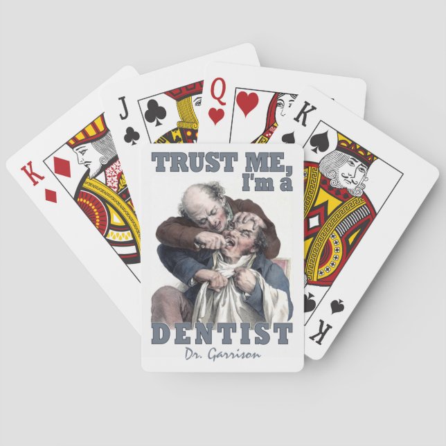 DENTIST humor custom name playing cards (Back)