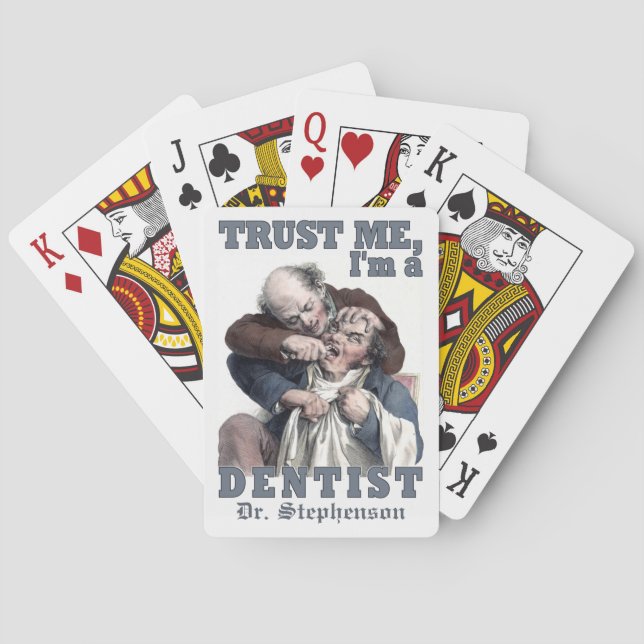 DENTIST humor custom name poker cards (Back)