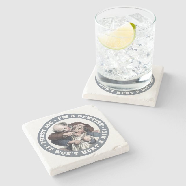 DENTIST humor stone coaster (Side)