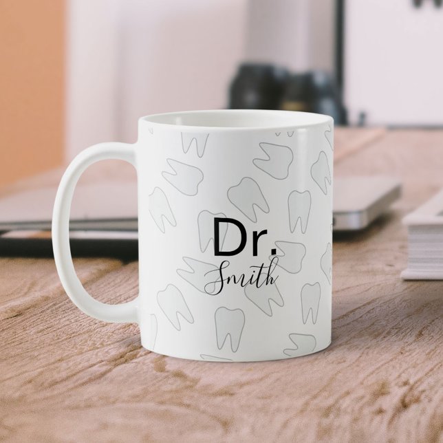 Dentist Hygienist Dental Assistant Tooth Pattern Coffee Mug (Creator Uploaded)