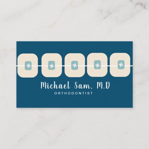 Dentist Hygienist Orthodontist Braces Logo Pattern Business Card