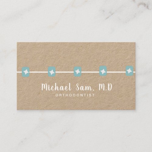 Dentist Hygienist Orthodontist Braces Tooth Kraft Business Card