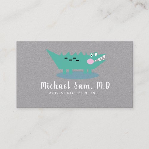 Dentist Hygienist Pediatric Dentist Alligator Logo Business Card