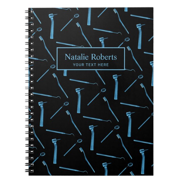 Dentist Hygienist Xray Dental Instruments Black Notebook (Front)