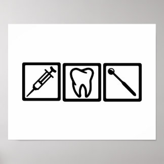 Dentist icons symbols poster