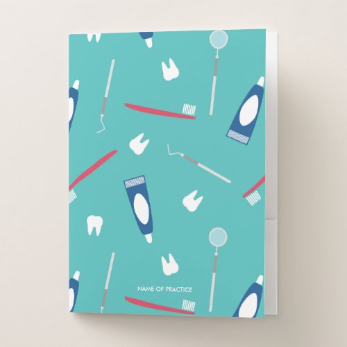 Dentist Instruments Pattern Pocket Folder