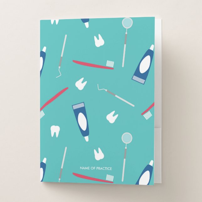 Dentist Instruments Pattern Pocket Folder (Front)