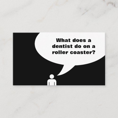 dentist joke roller coaster joke business card