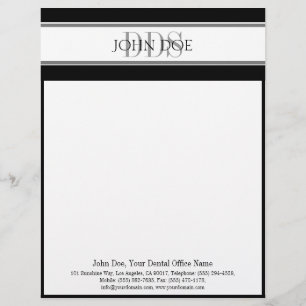 Dentist Letterhead Silver DDS Matches BusinessCard