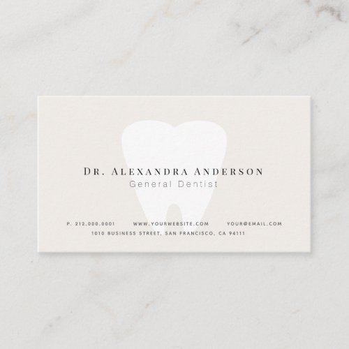 Dentist Light Beige Appointment Card