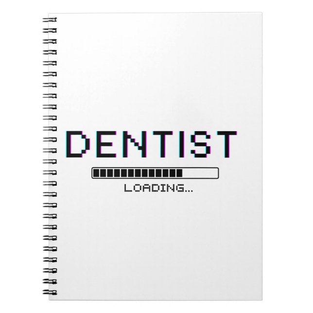 Dentist Loading Glitch Pixel Humor Notebook (Front)