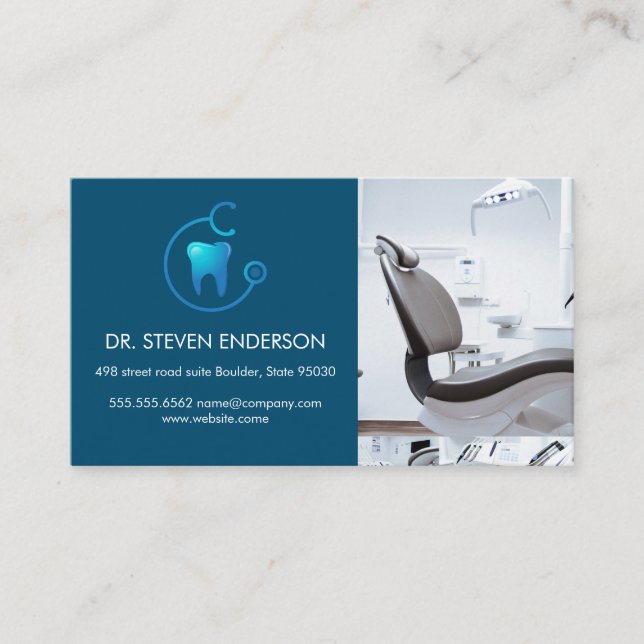 Dentist Logo | Dental Office Chair  Business Card (Front)