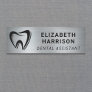Dentist Logo Dental Office Silver Name Tag