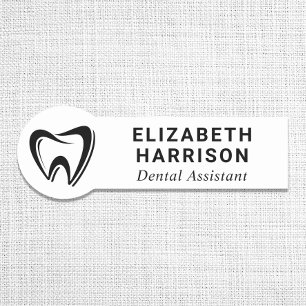 Dentist Logo Dental Office White Name Tag