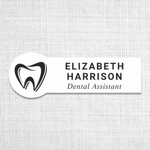 Dentist Logo Dental Office White Name Tag