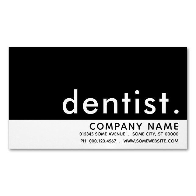 dentist. Magnetic Business Card Magnet (Front)