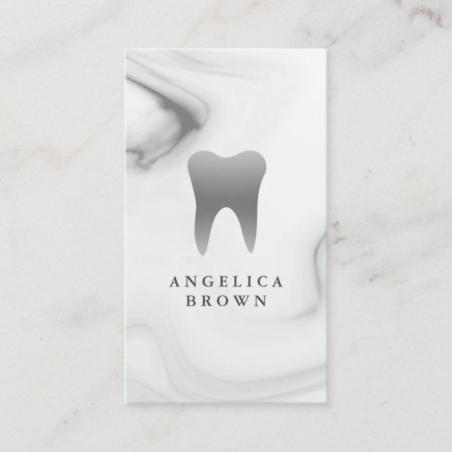 Dentist Marble Pattern Business Card (Front)