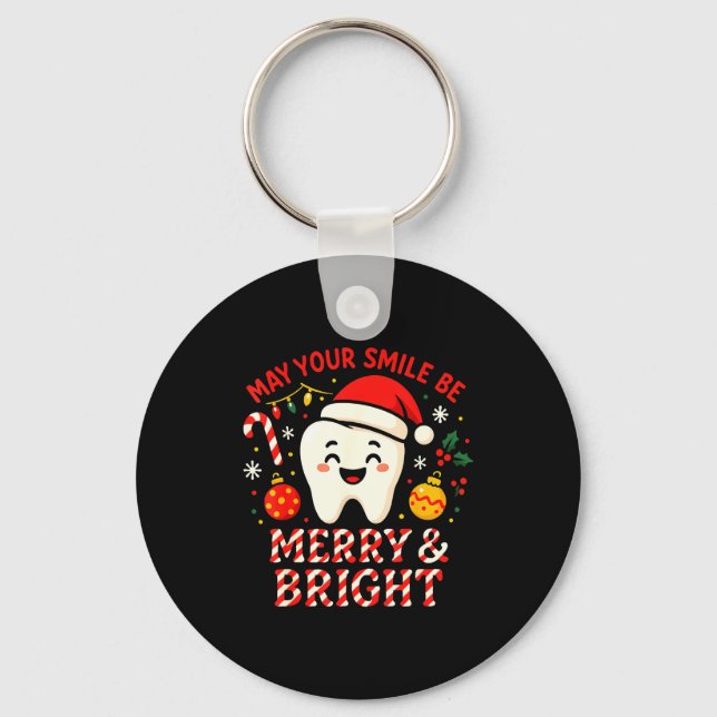 Dentist Merry Christmas May Your Smile Be Merry An Keychain (Front)