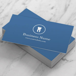 Dentist Minimal Plain Blue Dental Care Business Card