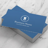 Dentist Minimal Plain Blue Dental Care Business Card at Zazzle