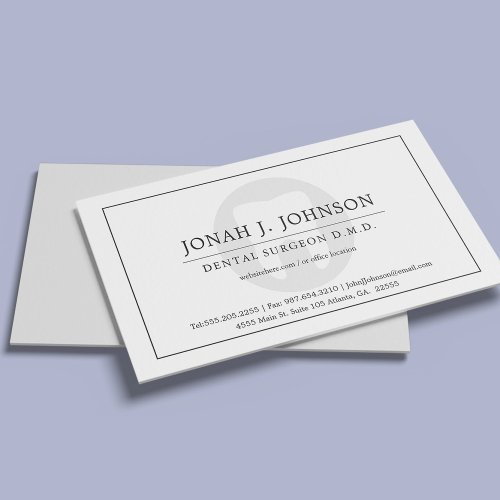 Dentist  Minimal Tooth Symbol Business Card