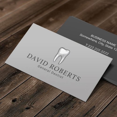 Dentist Minimalist Tooth Logo Dental Care Business Card