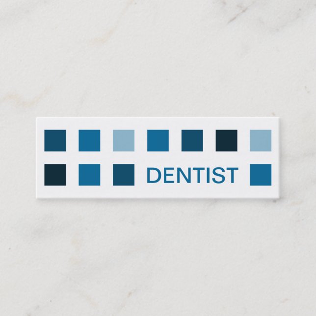 DENTIST (mod squares) Mini Business Card (Front)