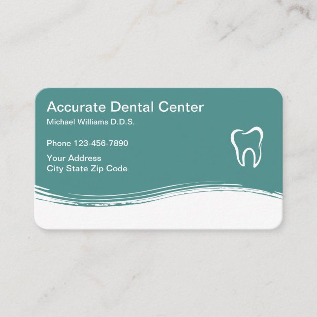 Dentist Modern Appointment Business Card (Front)