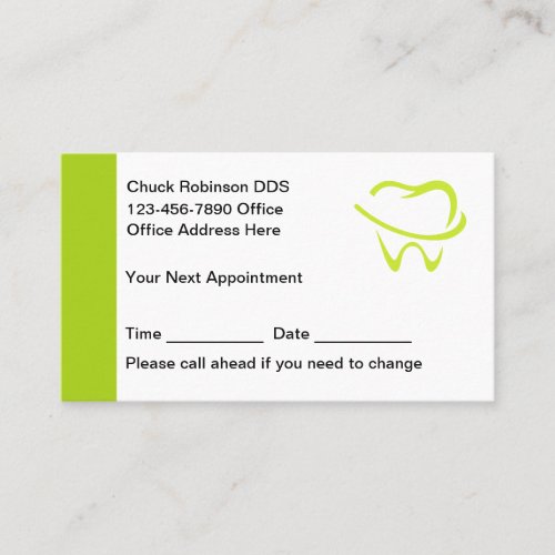 Dentist Modern Appointment Business Cards 
