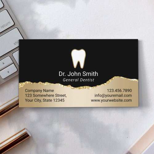 Dentist Modern Black  Gold Dental Appointment