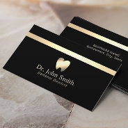 Dentist Modern Black & Gold Dental Care Business Card at Zazzle
