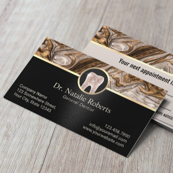 Dentist Modern Copper Gold & Black Dental Office Appointment Card by cardfactory at Zazzle