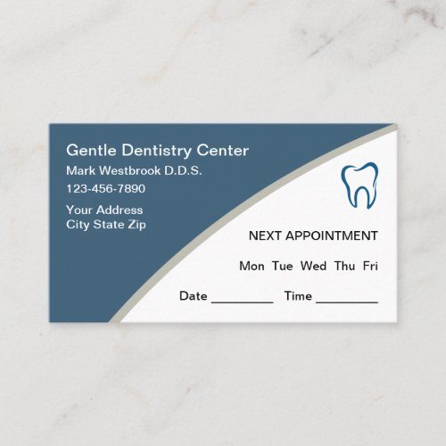 Dentist Modern Editable Appointment Business Cards