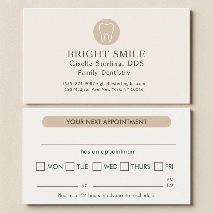 Dentist Modern Light Beige Appointment Card