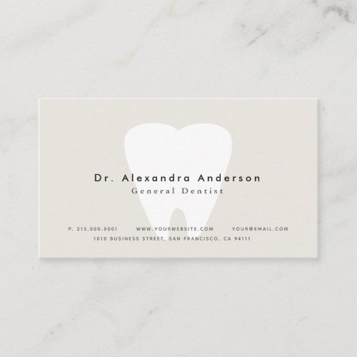Dentist Modern Light Beige Appointment Card
