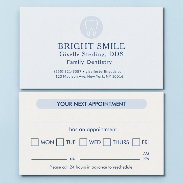 Dentist Modern Light Blue Appointment Card