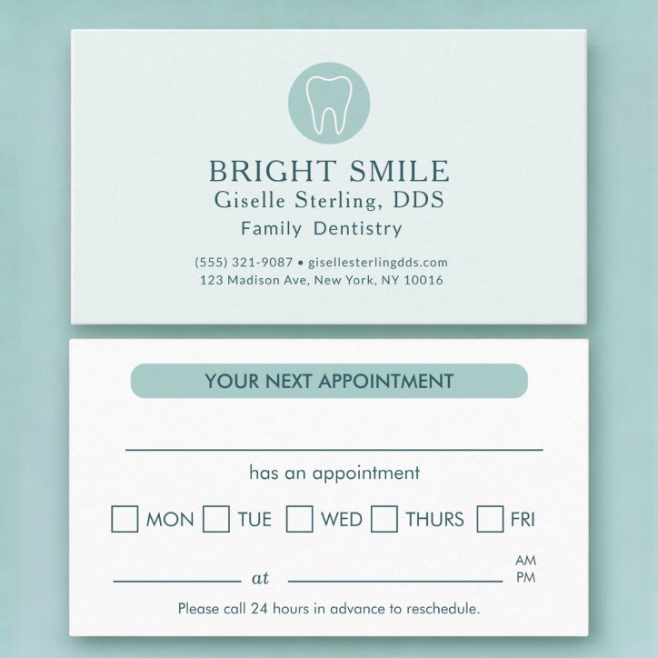 Dentist Modern Light Turquoise Appointment Card