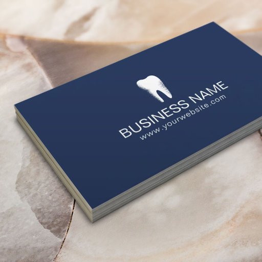 Customizable Dentist Modern Navy Blue Dental Care Professional Business Card