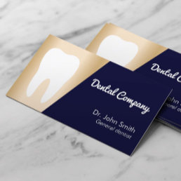 Dentist Modern Navy &amp; Gold Dental Care Appointment Card